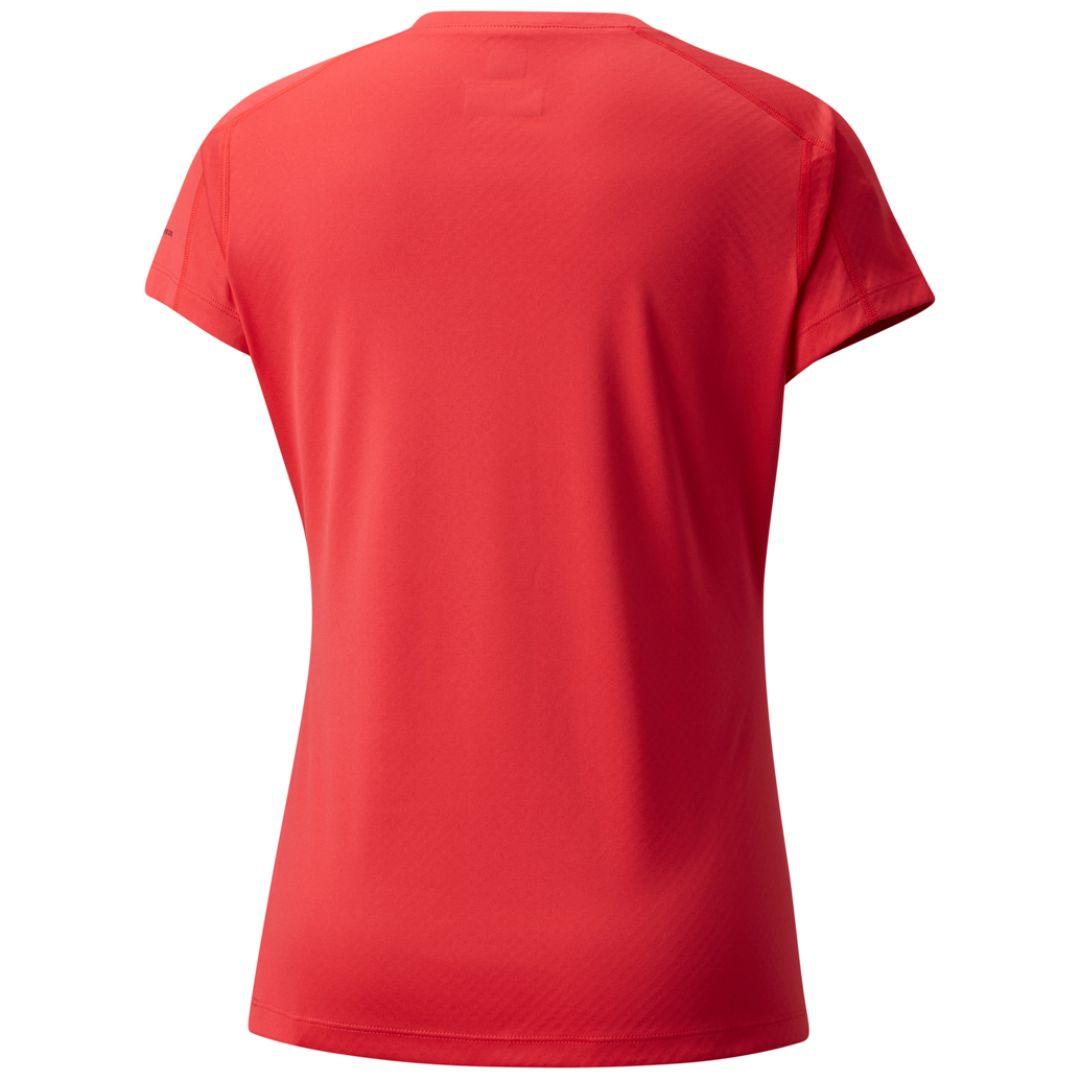 Columbia Women Red Zero Rules Short Sleeve Shirt (Sun Protection)