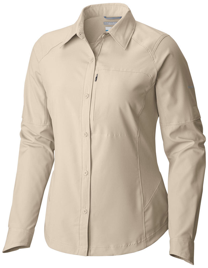 Columbia Women Beige Silver Ridge Long Sleeve Shirt (Sun Protection)