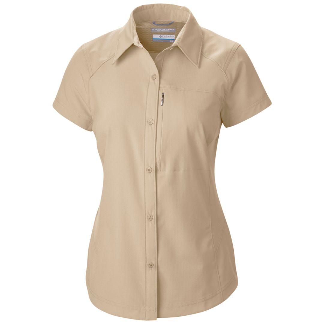 Columbia Women White Omni-Wick Silver Ridge Short Sleeve Shirt