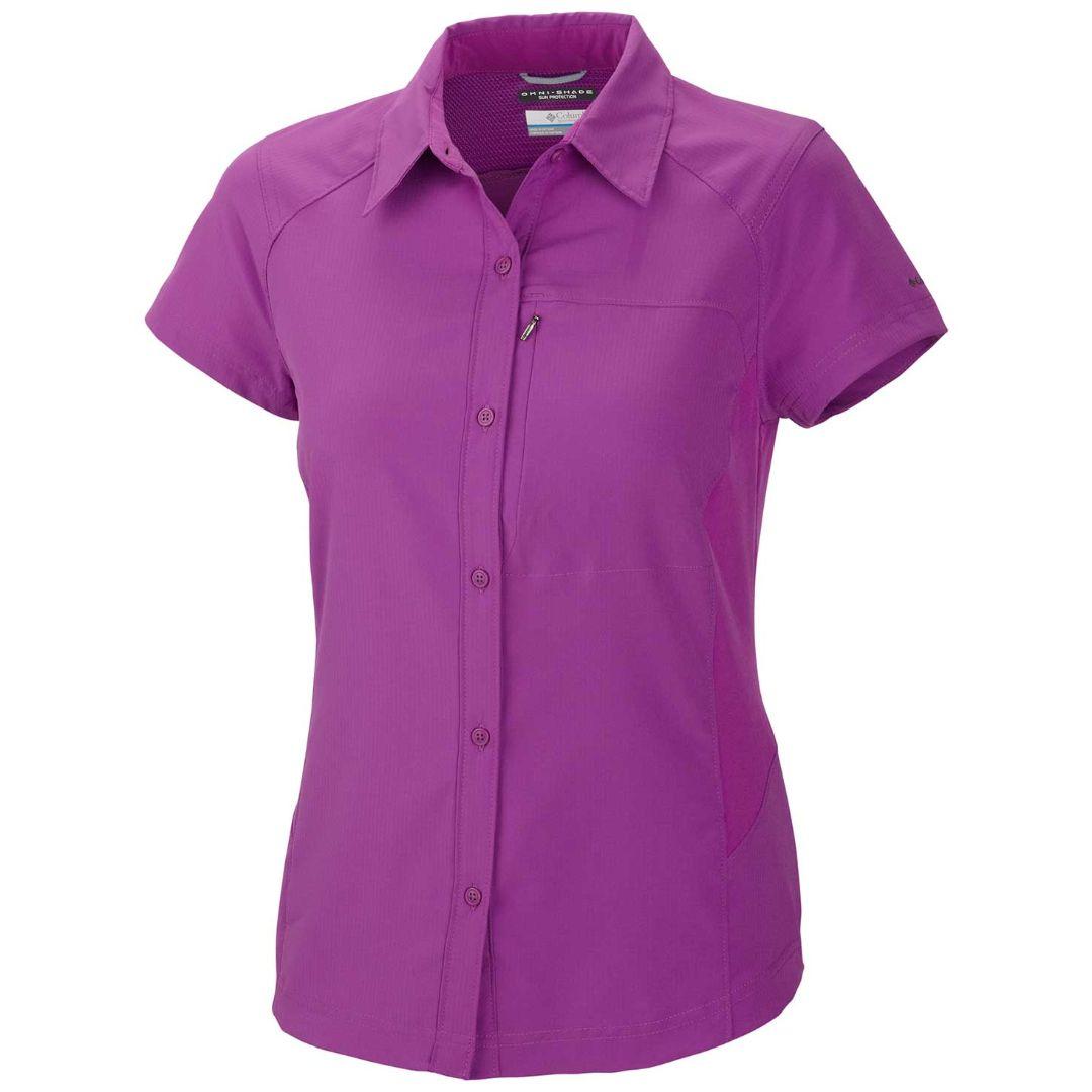 Columbia Women Purple Omni-Wick Silver Ridge Short Sleeve Shirt