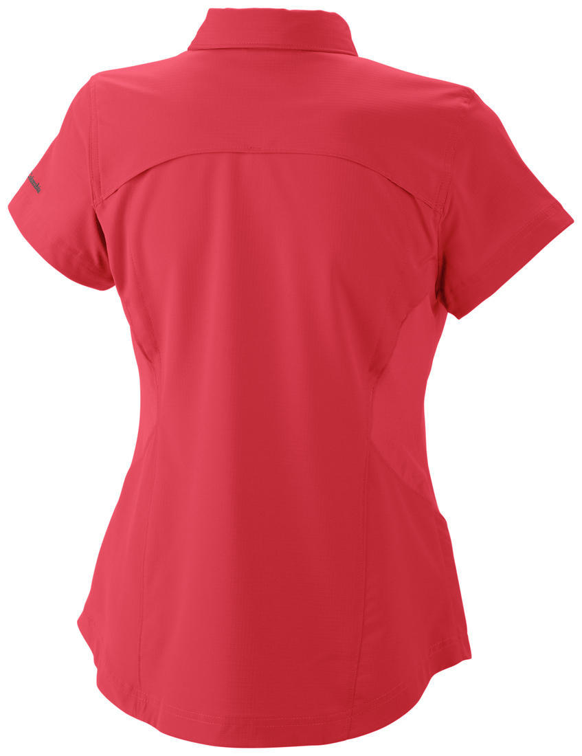 Columbia Women Red Omni-Wick Silver Ridge Short Sleeve Shirt