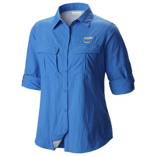 Columbia Women Blue Omni-Shield Cascades Explorer Long Sleeve Shirt