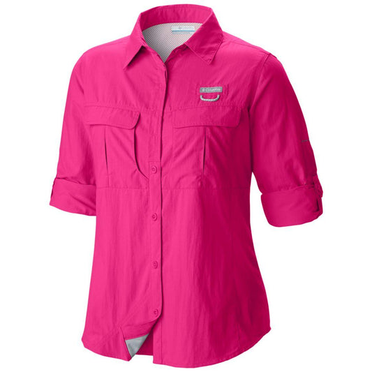 Columbia Women Red Cascades Explorer Long Sleeve Shirt