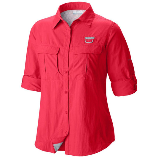 Columbia Women Red Omni-Shield Cascades Explorer Long Sleeve Shirt