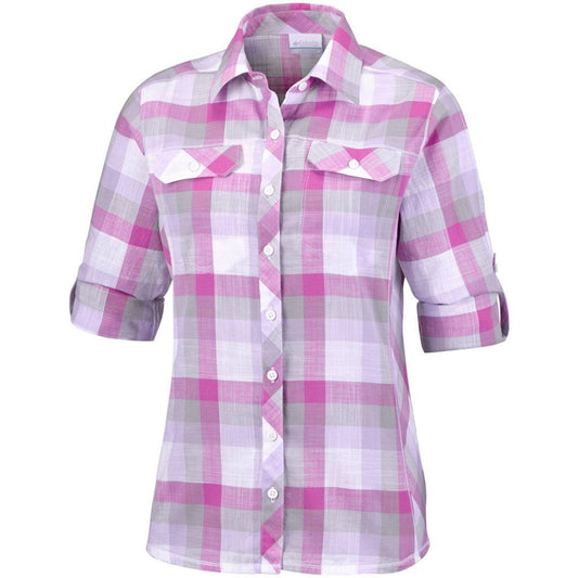 Columbia Women Beige Camp Henry Long Sleeve Shirt