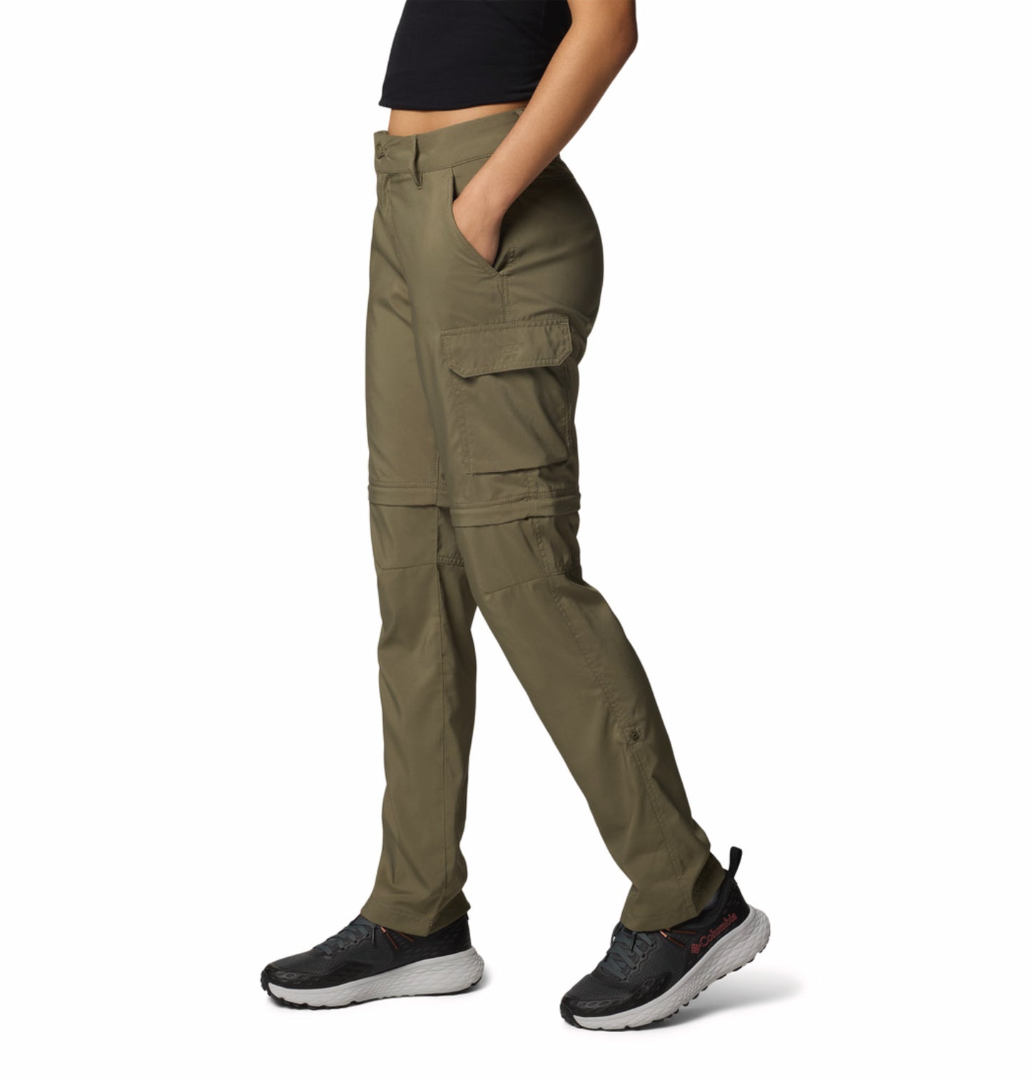 Columbia Women Olive Green Omni-Shade Silver Ridge Utility Convertible Pant