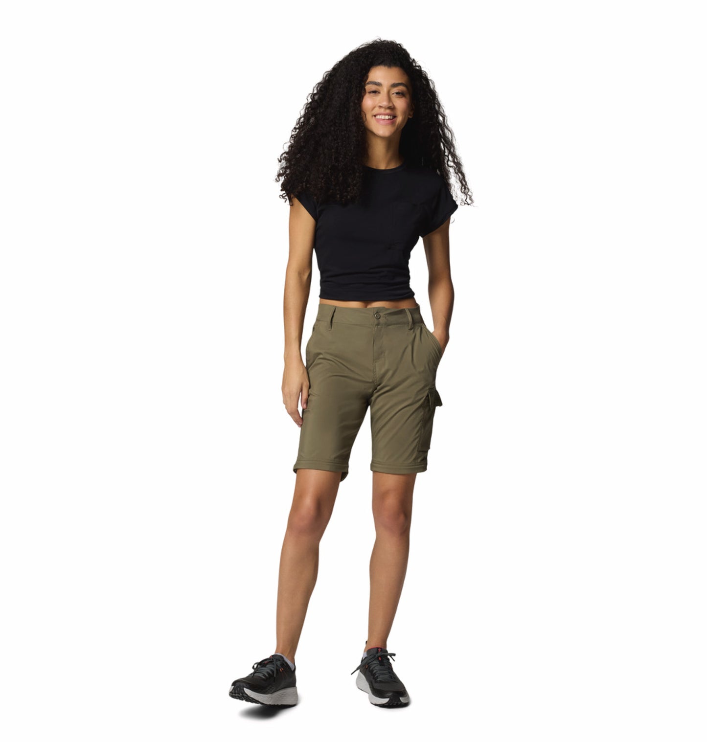 Columbia Women Olive Green Omni-Shade Silver Ridge Utility Convertible Pant