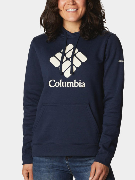 Columbia Women Navy Blue Columbia Trek Graphic Hoodie