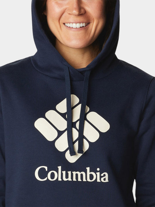 Columbia Women Navy Blue Columbia Trek Graphic Hoodie