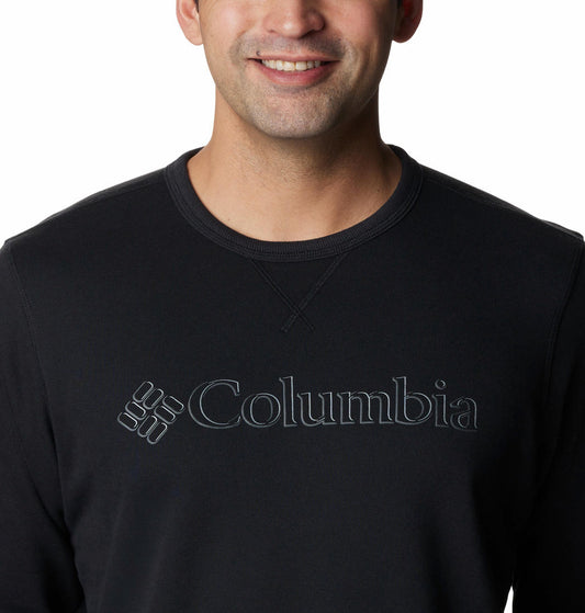 Columbia Men Black Sun Protection M Logo Crew Pullover