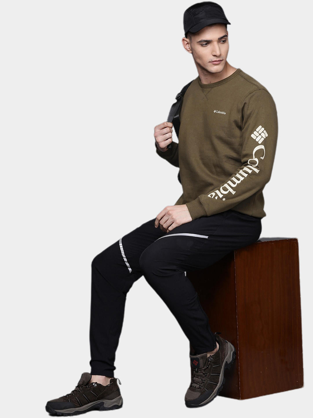 Columbia Men Green M Columbia Logo Fleece Crew Fleece Jacket