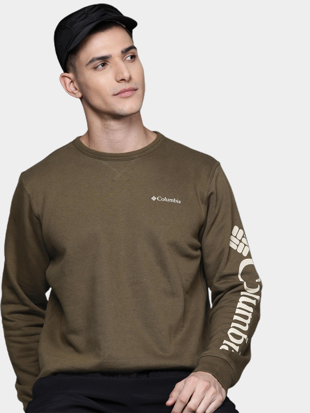 Columbia Men Green M Columbia Logo Fleece Crew Fleece Jacket