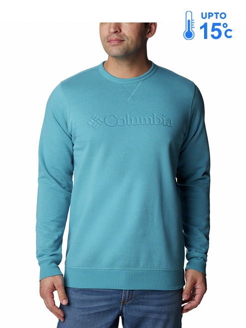 Columbia Men Blue UPF 50 M Logo Fleece Crew Fleece