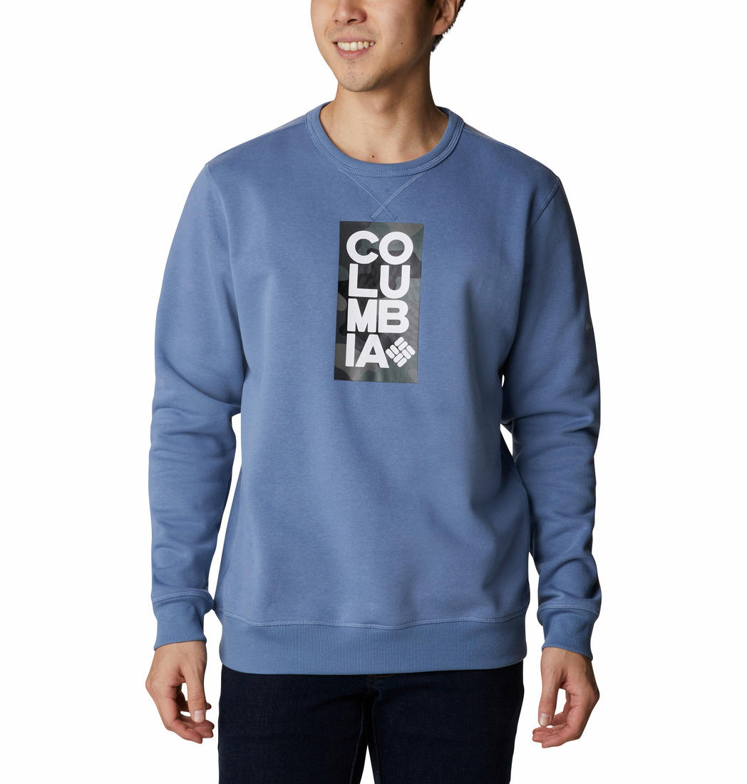Columbia Men Blue M Columbia Logo Fleece Crew Fleece Jacket