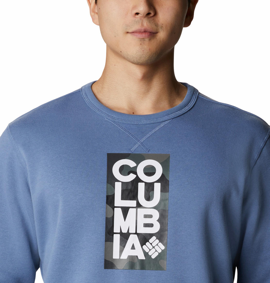 Columbia Men Blue M Columbia Logo Fleece Crew Fleece Jacket
