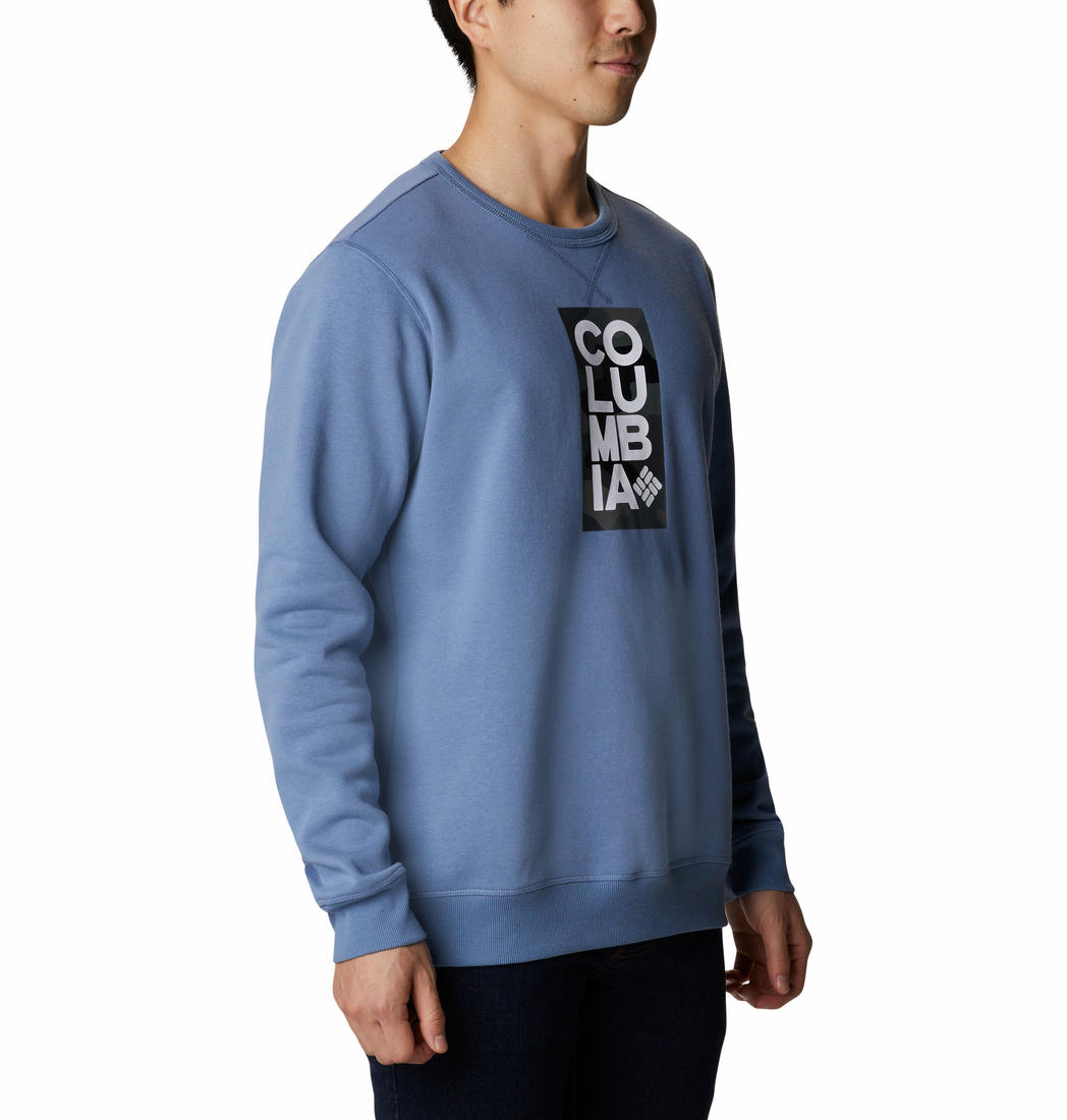Columbia Men Blue M Columbia Logo Fleece Crew Fleece Jacket