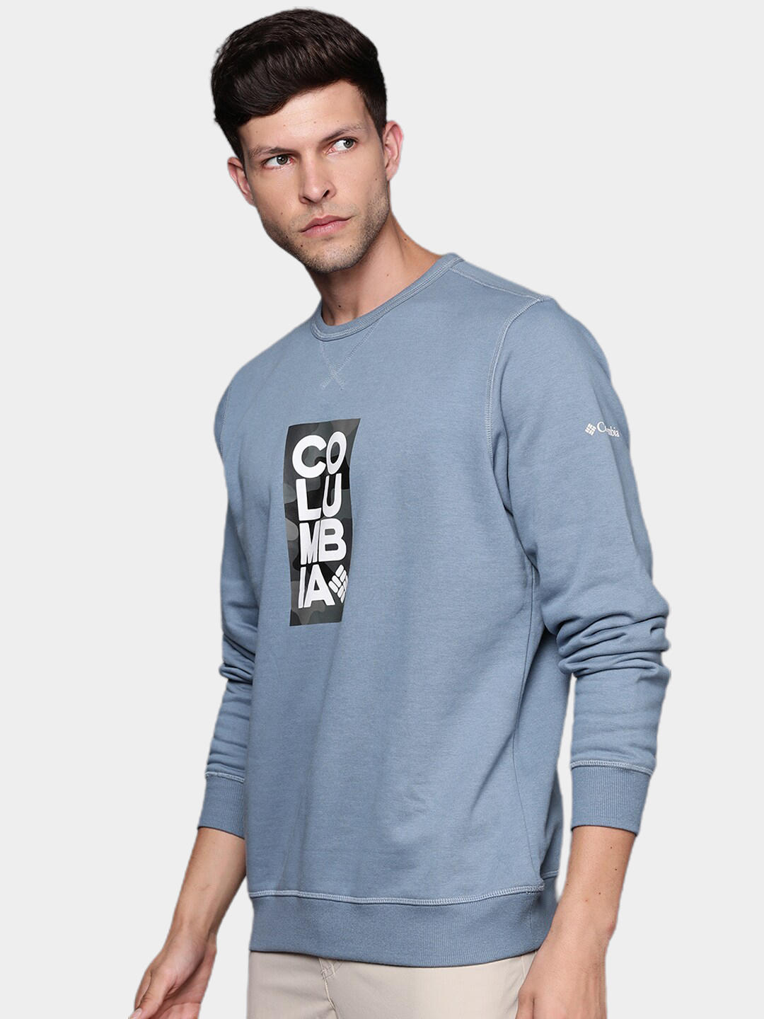 Columbia Men Blue M Columbia Logo Fleece Crew Fleece Jacket