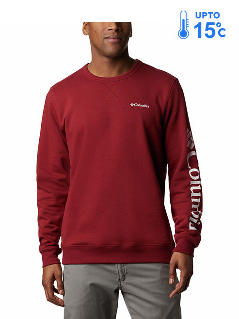 Columbia Men Red M Columbia Logo Fleece Crew (Sun Protection)
