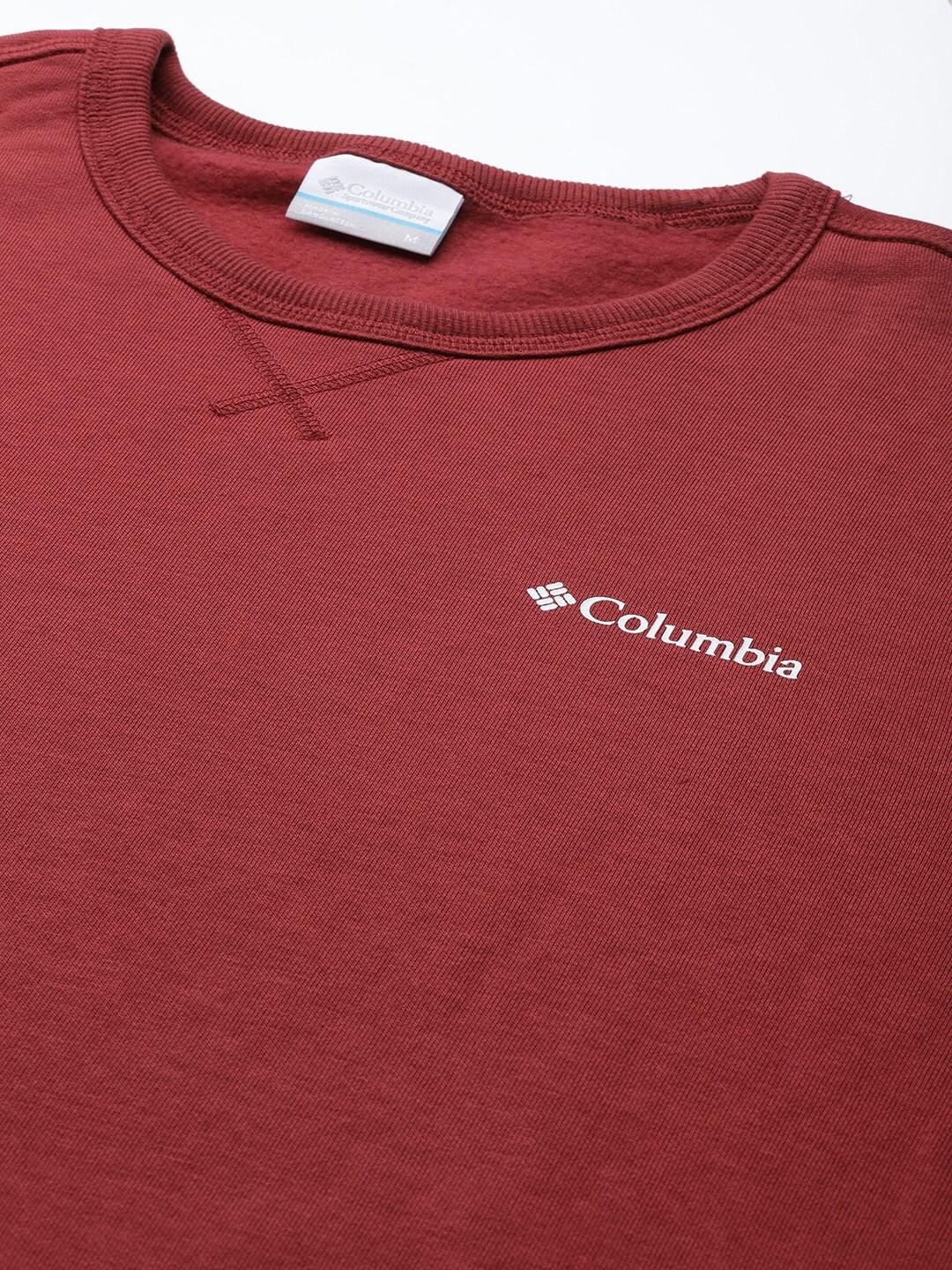 Columbia Men Maroon M Columbia Logo Fleece Crew Fleece Jacket