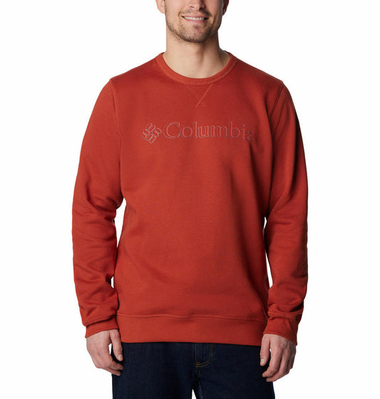 Columbia Men Orange M Columbia Logo Crew Fleece Top