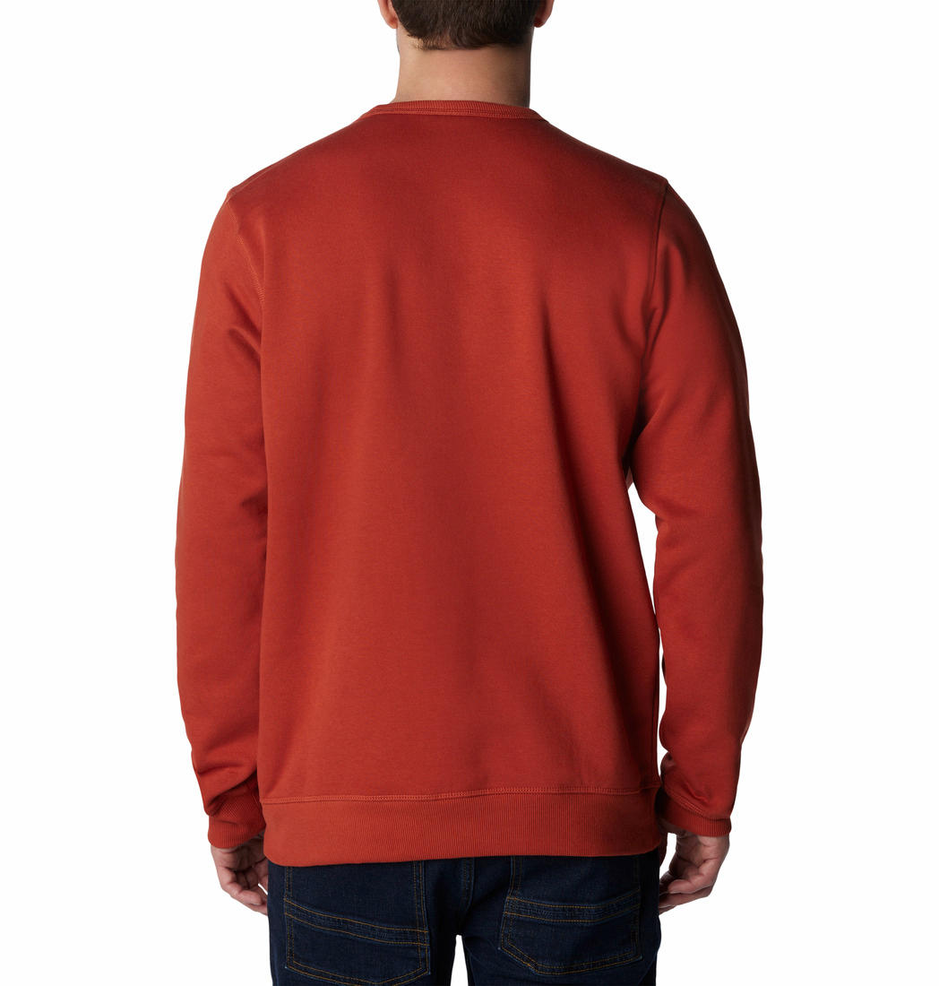 Columbia Men Orange M Columbia Logo Crew Fleece Top
