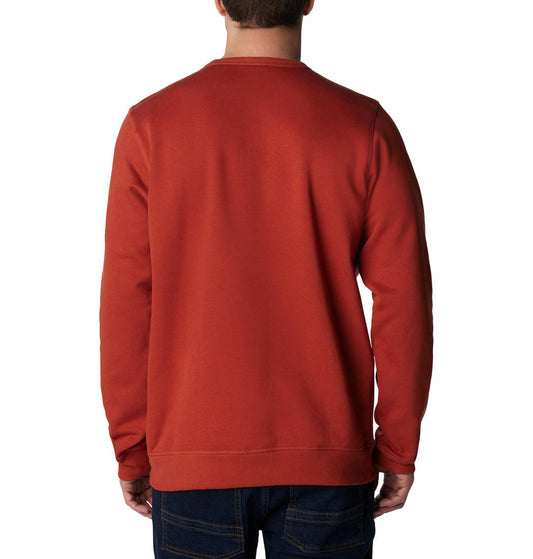 Columbia Men Orange M Columbia Logo Crew Fleece Top