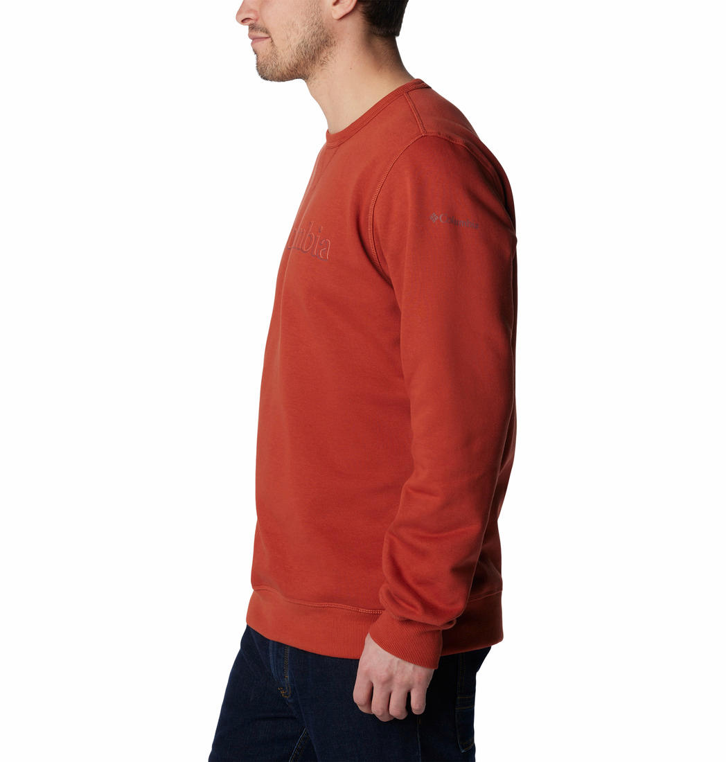 Columbia Men Orange M Columbia Logo Crew Fleece Top