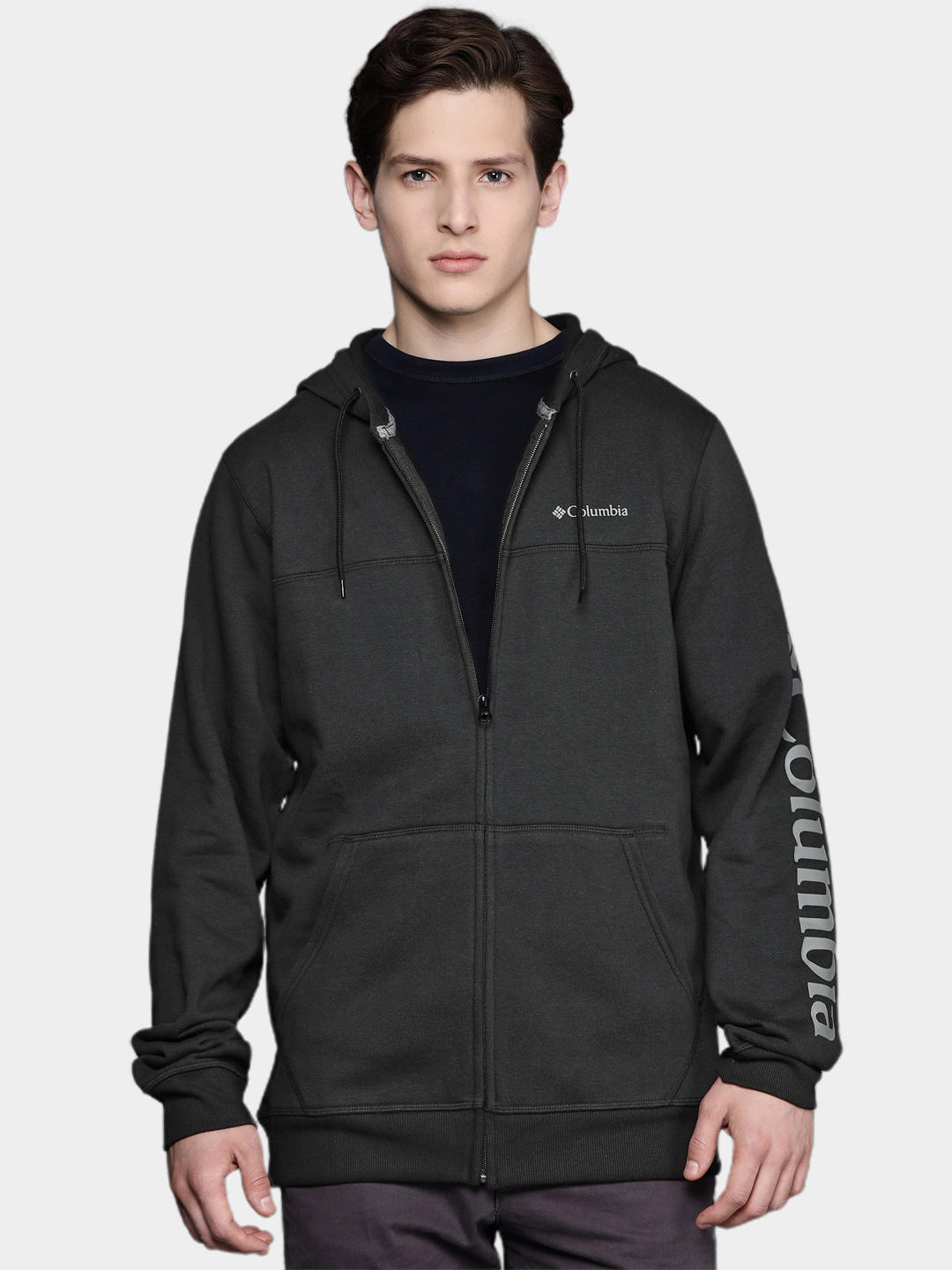 Columbia Men Black M Columbia Logo Fleece FZ (Sun Protection)