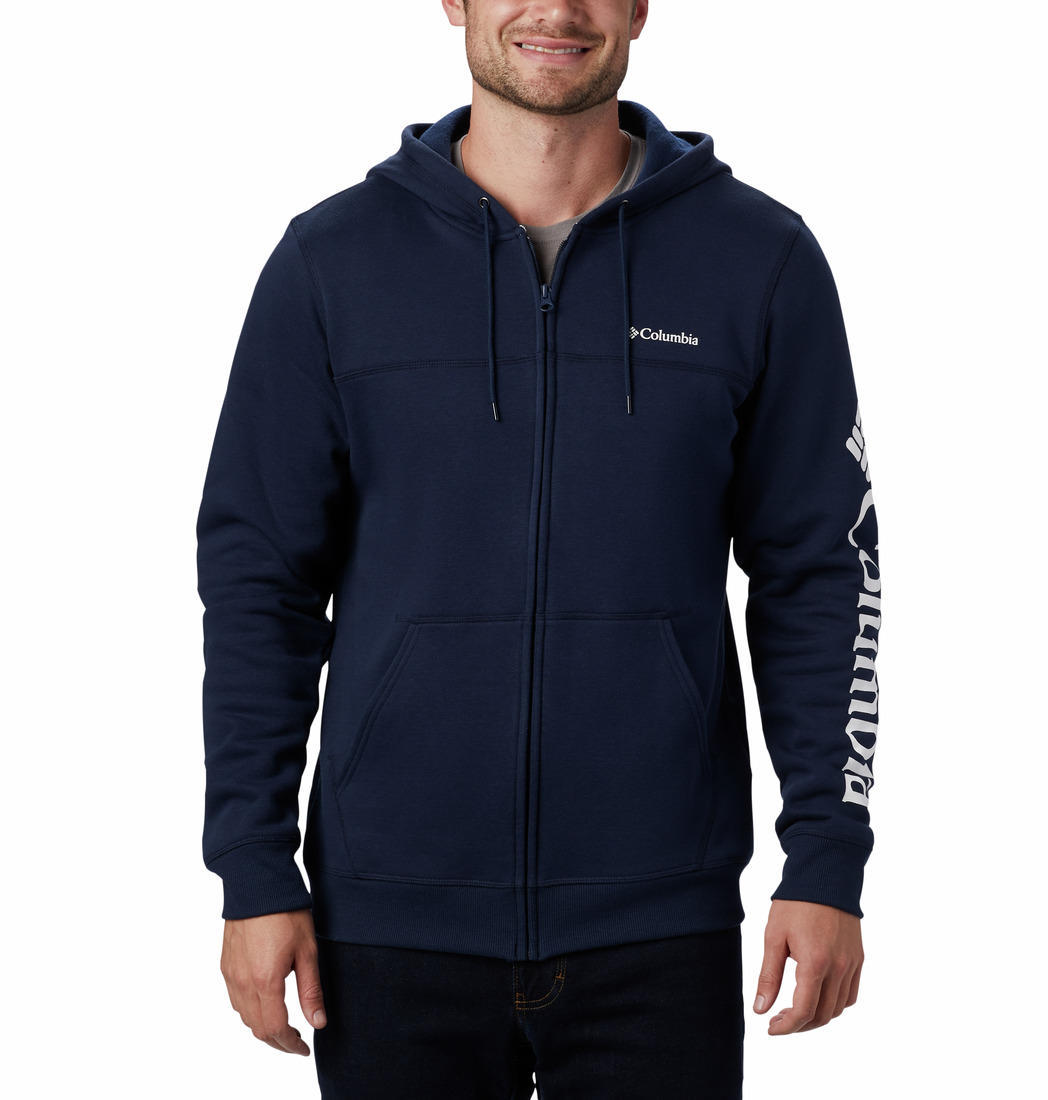 Columbia Men Blue M Columbia Logo Fleece FZ (Sun Protection)