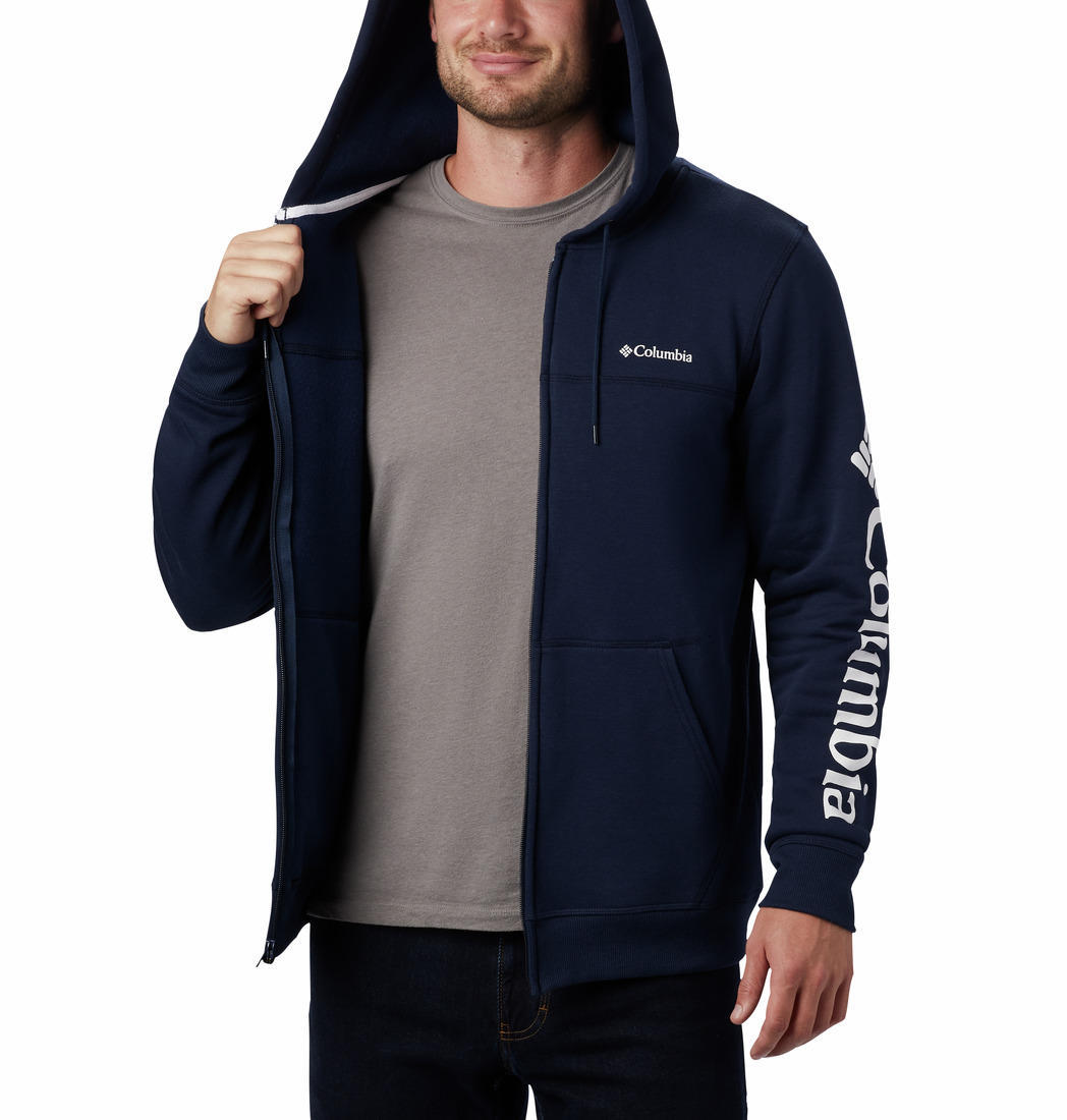 Columbia Men Blue M Columbia Logo Fleece FZ (Sun Protection)