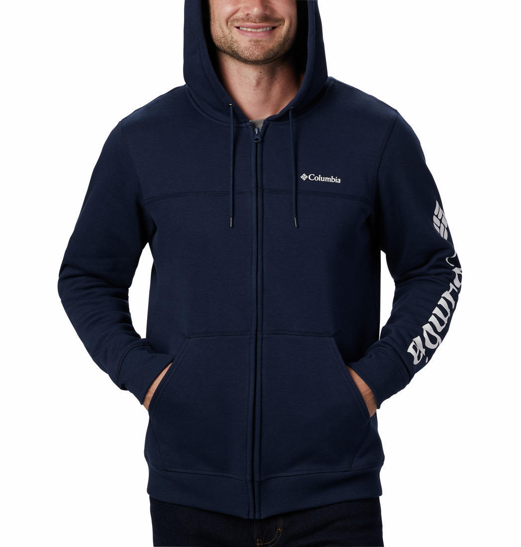 Columbia Men Blue M Columbia Logo Fleece FZ (Sun Protection)