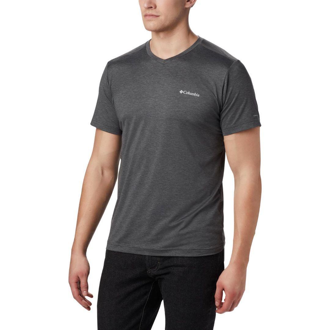 Columbia Men Black Tech Trail II V Neck (Sun Protection)