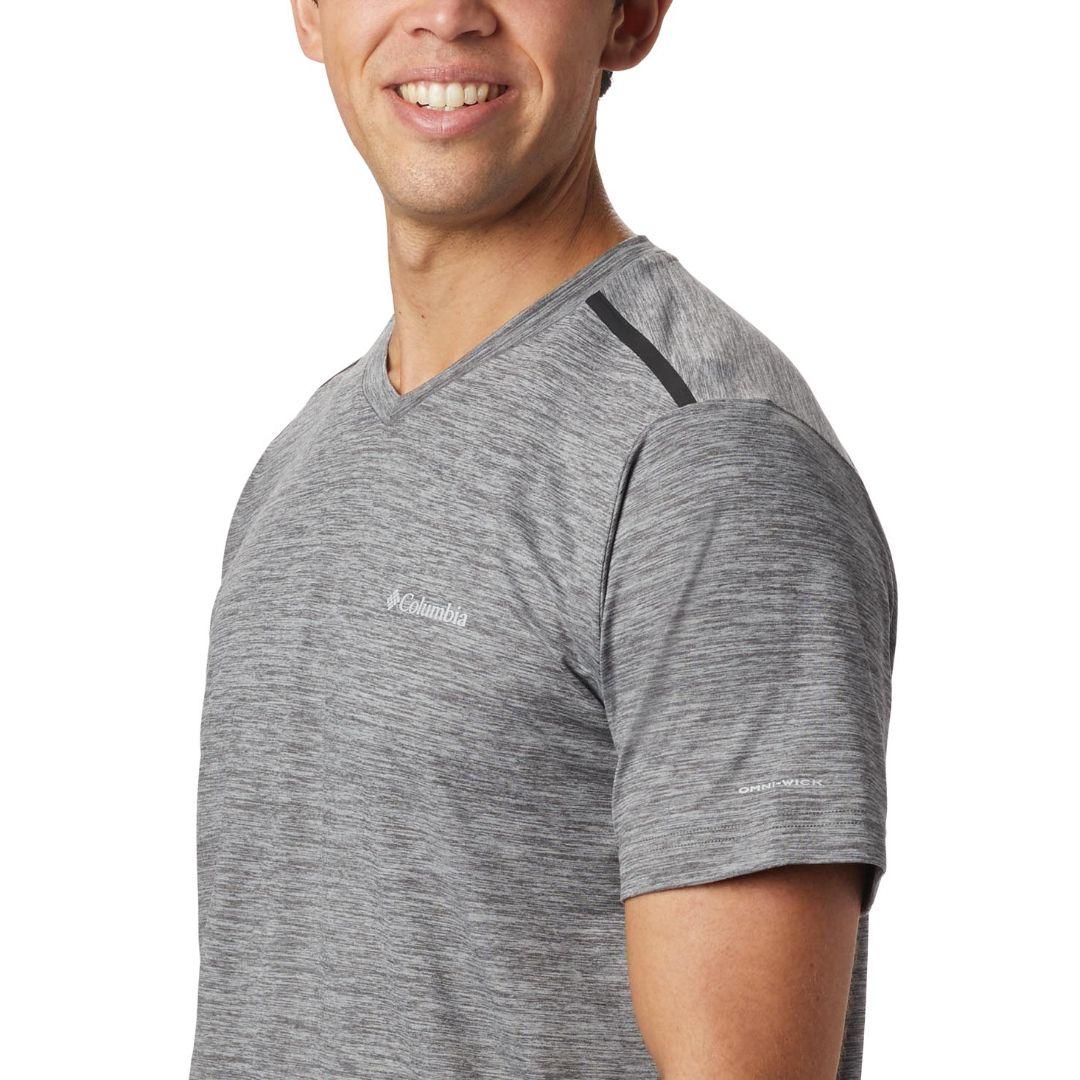 Columbia Men Grey Tech Trail II V Neck (Sun Protection)