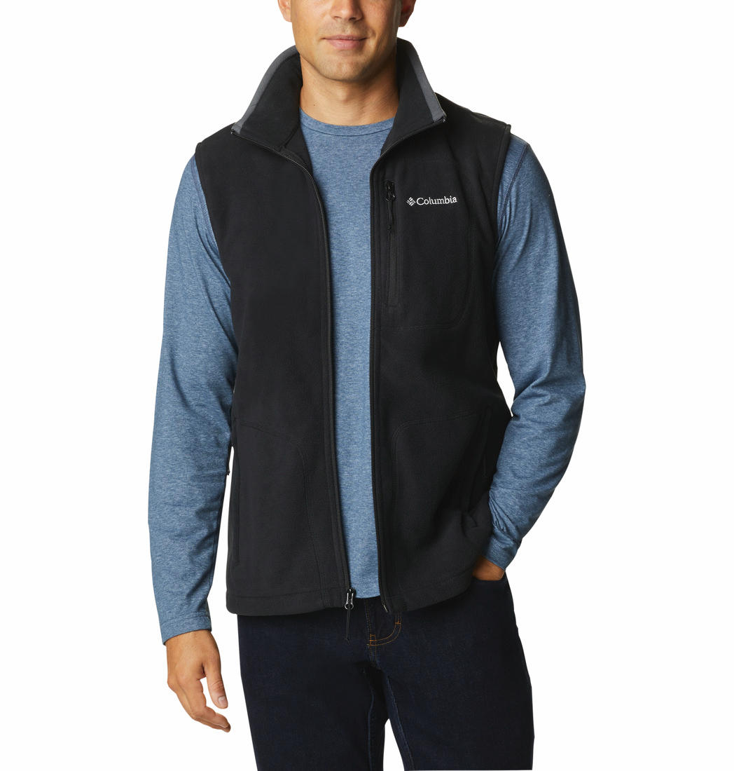 Columbia Men Black Fast Trek Fleece Vest
