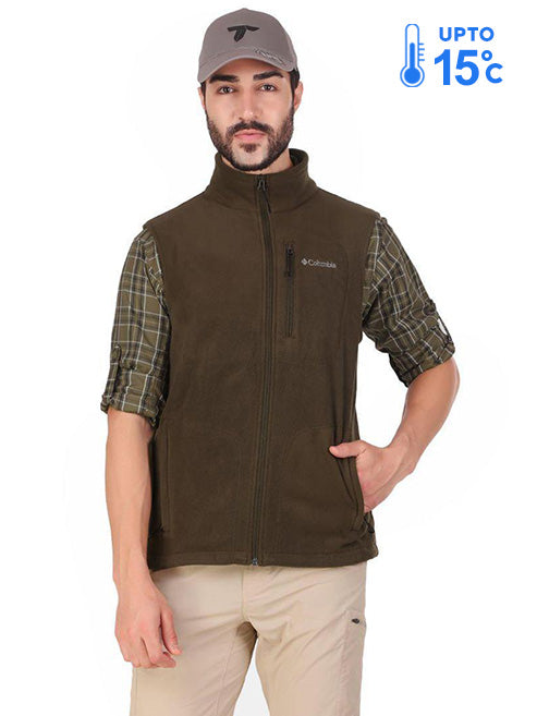 Columbia Men Olive Fast Trek Fleece Vest