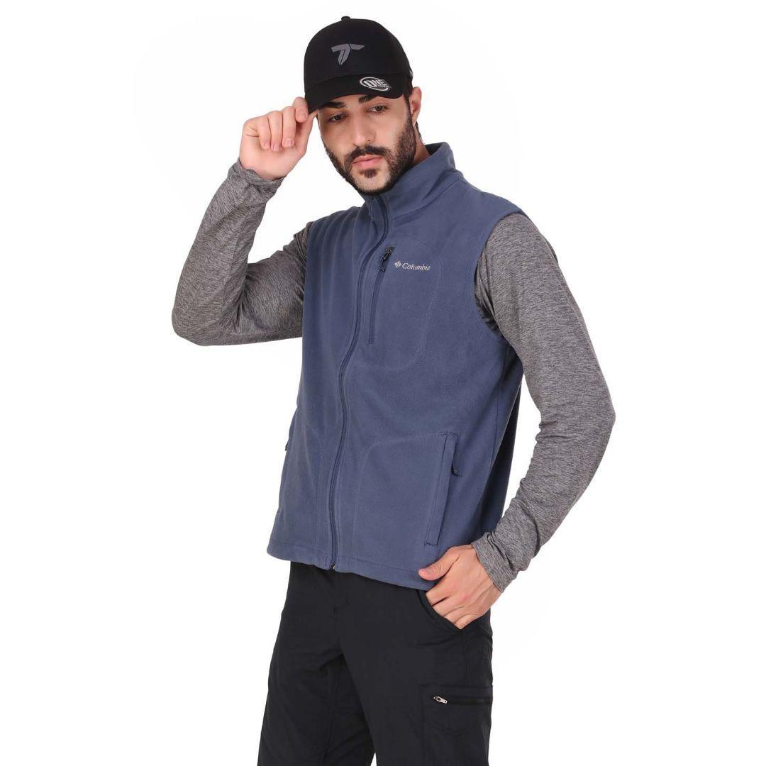 Columbia Men Blue Fast Trek Fleece Vest