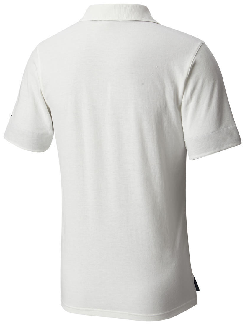 Columbia Men White Vertical Relief Polo T-Shirt