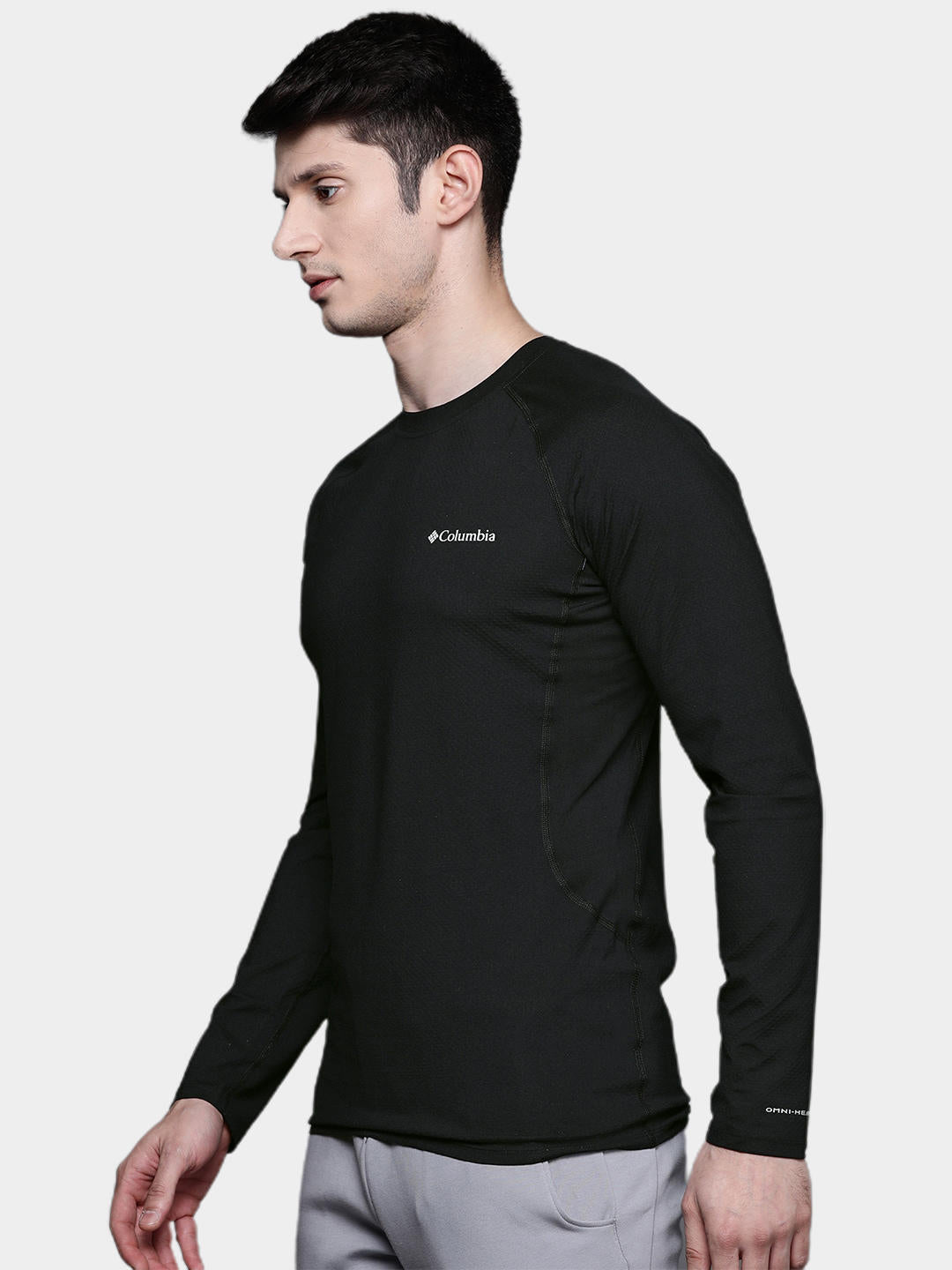 Columbia Mens Black M Omni-Heat Infinity Knit Long Sleeve Crew Baselayer Top