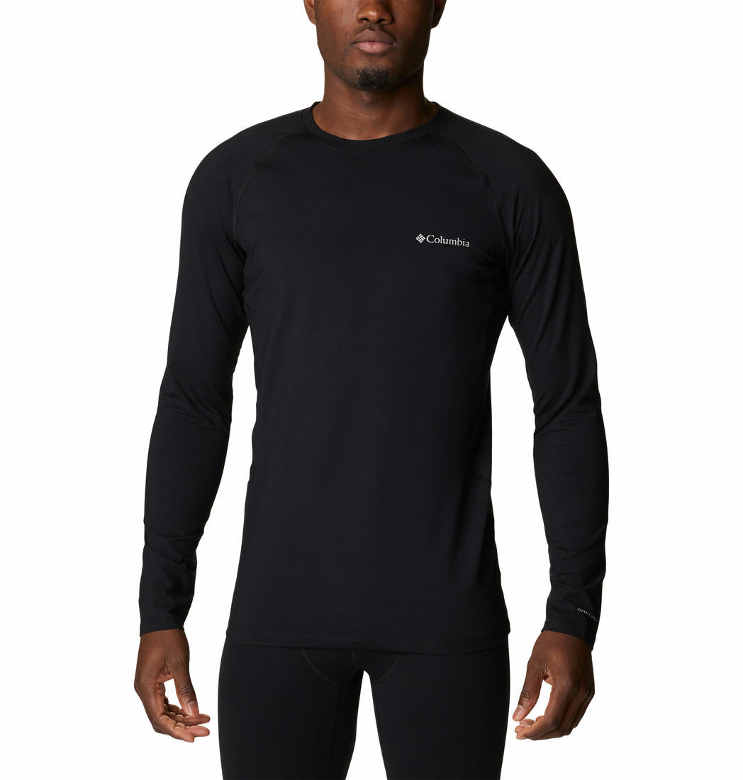 Columbia Mens Black M Omni-Heat Infinity Knit Long Sleeve Crew Baselayer Top