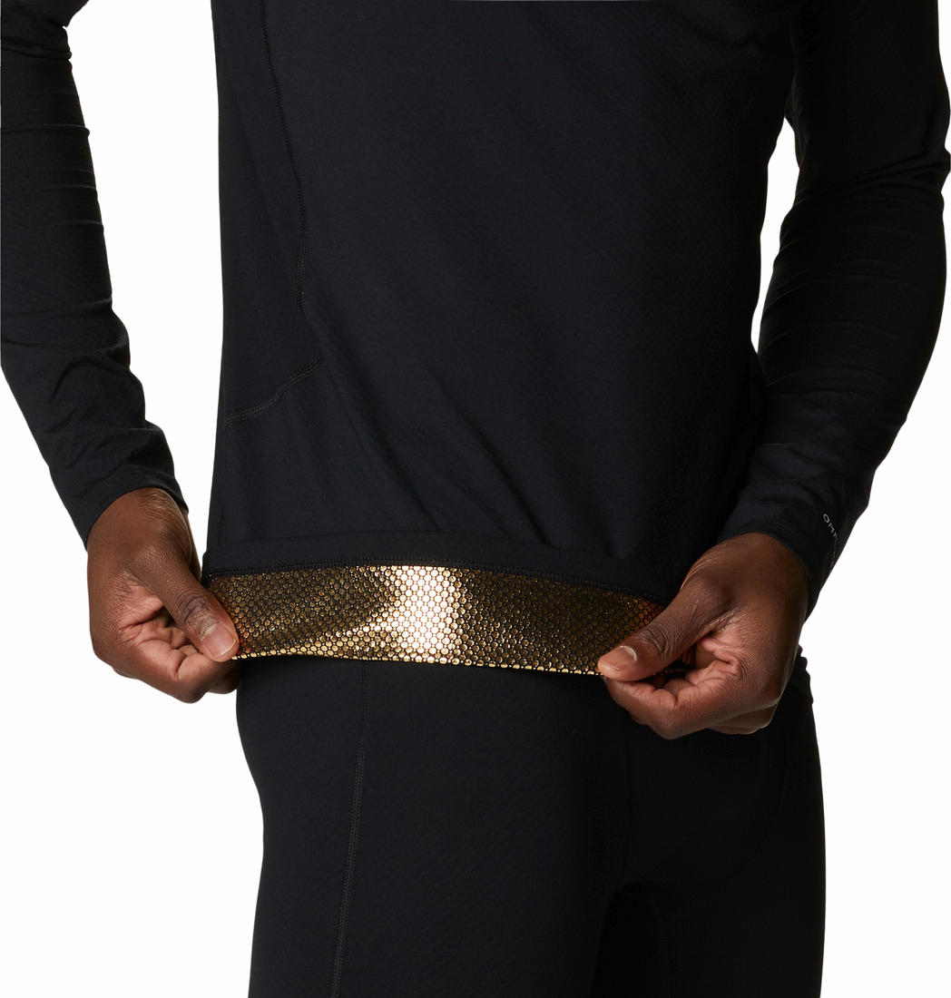 Columbia Mens Black M Omni-Heat Infinity Knit Long Sleeve Crew Baselayer Top