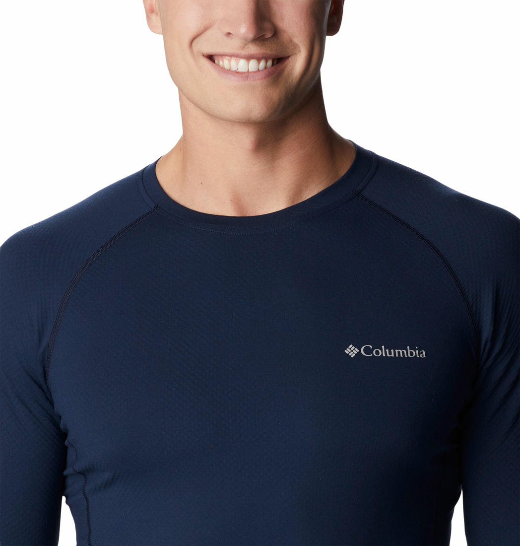 Columbia Mens Blue M Omni-Heat Infinity Knit Long Sleeve Crew Baselayer Top