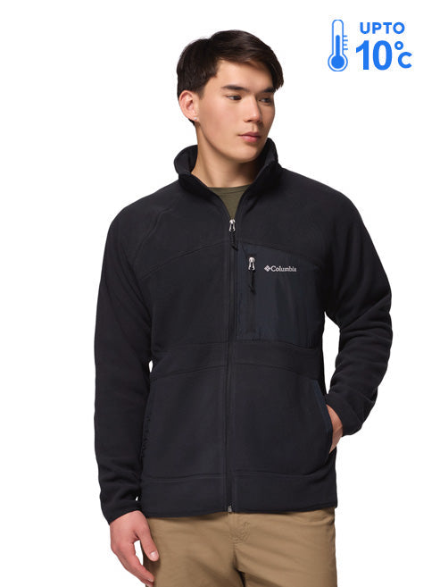 Columbia Men Black Fast Trek Overlay Fleece Jacket (Plus Size)