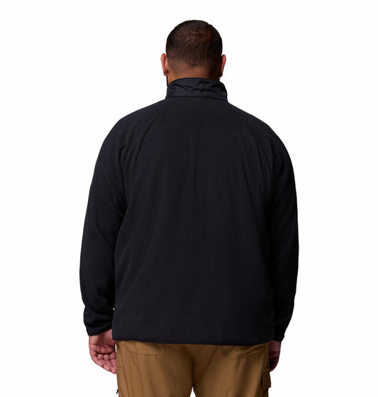 Columbia Men Black Fast Trek Overlay Fleece Jacket (Plus Size)