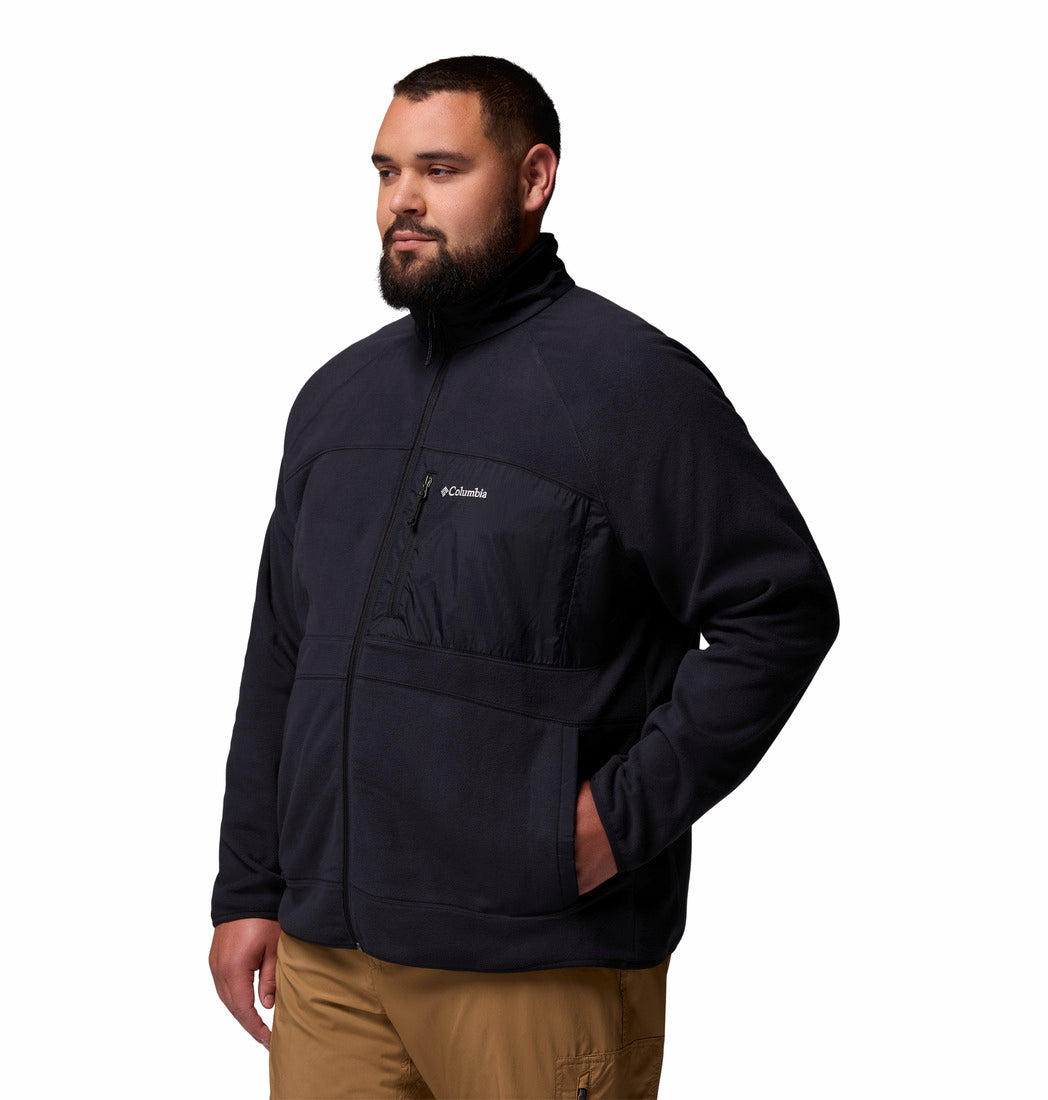 Columbia Men Black Fast Trek Overlay Fleece Jacket (Plus Size)