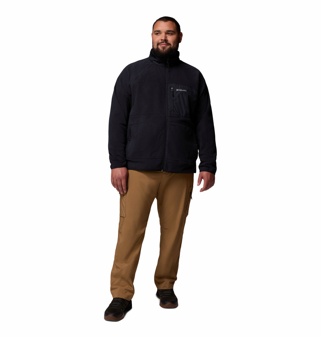 Columbia Men Black Fast Trek Overlay Fleece Jacket (Plus Size)