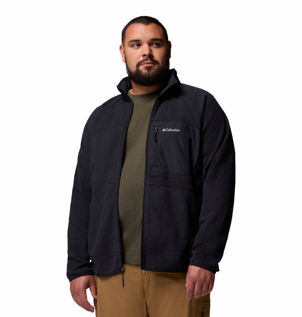 Columbia Men Black Fast Trek Overlay Fleece Jacket (Plus Size)