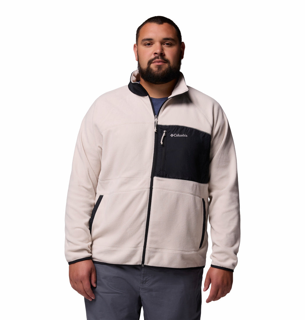 Columbia Men Beige Fast Trek Overlay Fleece Jacket (Plus Size)