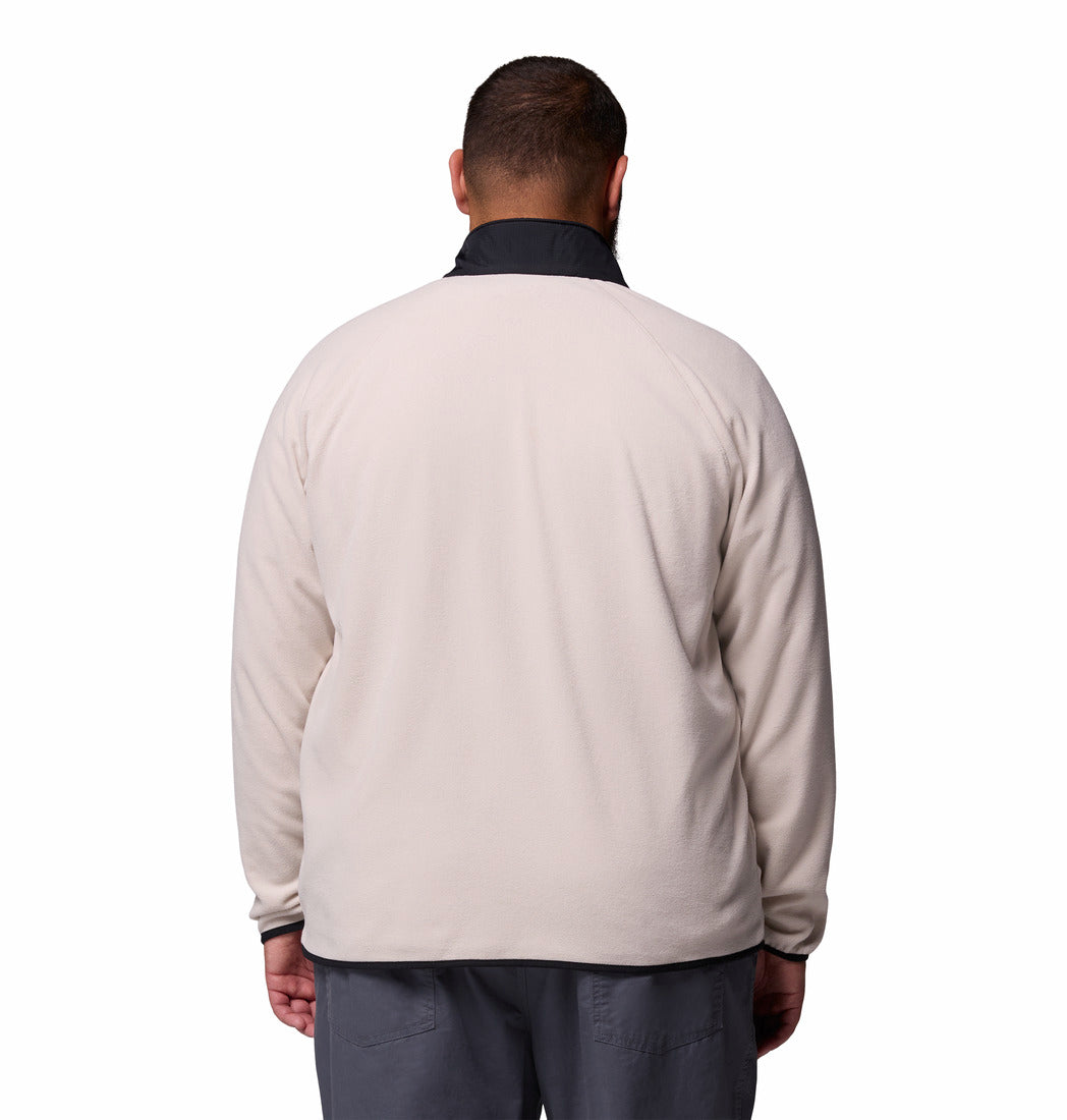 Columbia Men Beige Fast Trek Overlay Fleece Jacket (Plus Size)