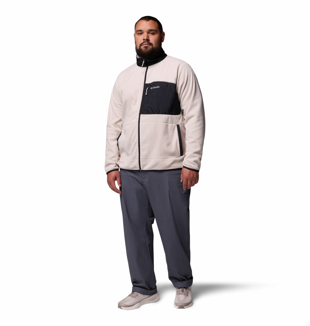 Columbia Men Beige Fast Trek Overlay Fleece Jacket (Plus Size)