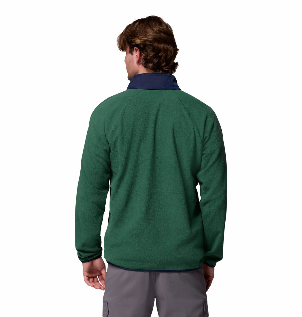 Columbia Men Green Fast Trek Overlay Fleece Jacket (Plus Size)